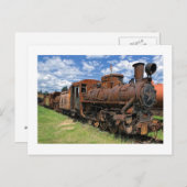 古い錆びた蒸気機関車 ポストカード (正面/裏面)