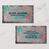 古い錆びた金縁ど属 |テクスチグランジャの背景 名刺 (正面/裏面)