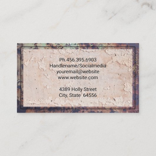 古い錆びた金縁ど属 |壁のテクスチャ 名刺 (裏面)