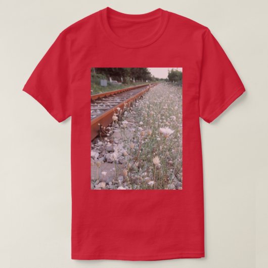 古い錆びた鉄道 Tシャツ (デザイン正面)