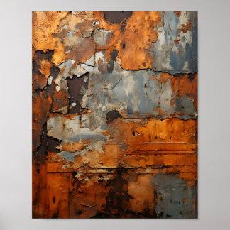 古い錆びた鋼さびた金属のテクスチャ ポスター