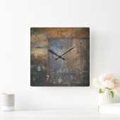 古い錆 スクエア壁時計 (ホーム)