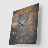 古い錆 スクエア壁時計 (傾斜)