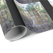 古い錬鉄の墓地の塀の包装紙 ラッピングペーパー (ロールコーナー)