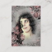 古い鍵およびバラのカスタムの写真 コーリングカード (裏面)