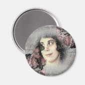 古い鍵とバラカスタムの写真 マグネット (正面/裏面)