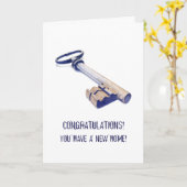 古い鍵新しいホームカード カード (黄色い花)