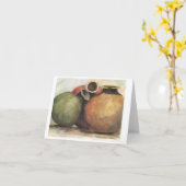 古い陶器Notecard カード (黄色い花)