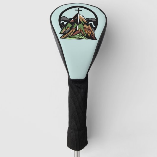 古い険しいクリスチャン十字架 ゴルフヘッドカバー (正面)