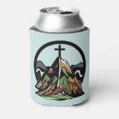 古い険しいクリスチャン十字架 缶クーラー (缶裏面)