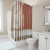 古い雑誌とさびた波形のテクスチャの背景  シャワーカーテン (インサイチュ)