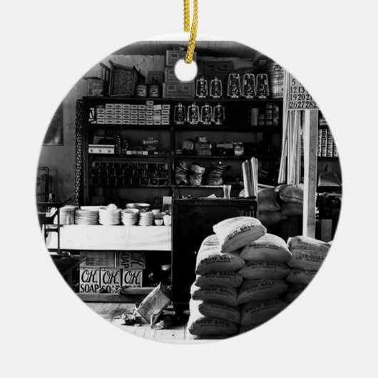 古い雑貨店 セラミックオーナメント (正面)