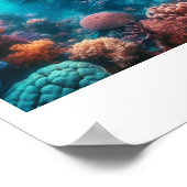 古い難破船のある美しい礁 ポスター (角)