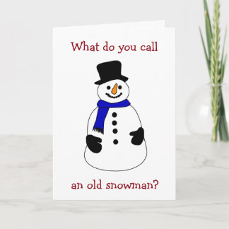 「古い雪だるま」と呼ぶクリスマスのユーモア シーズンカード