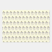 古い雪だるま ラッピングペーパーシート (正面3)