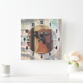 古い電ファッションド話 スクエア壁時計 (ホーム)