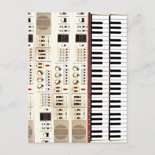 古い電気キーボード ポストカード (正面)
