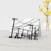 古い電話と電源ライン カード (黄色い花)