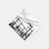 古い電話と電源ライン スタンダードカクテルナプキン (角)