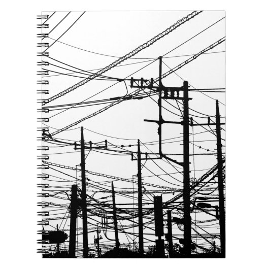 古い電話と電源ライン ノートブック (正面)