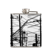 古い電話と電源ライン フラスク (裏面)