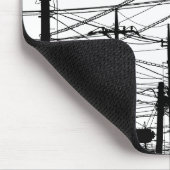 古い電話と電源ライン マウスパッド (コーナー)