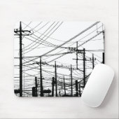 古い電話と電源ライン マウスパッド (マウス)