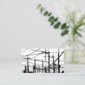 古い電話と電源ライン 名刺 (スタンド正面)