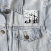 古い電話と電源ライン 缶バッジ (インサイチュ)