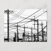 古い電話と電線