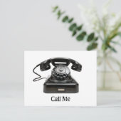 古い電話に電話ファッションドする ポストカード (スタンド正面)