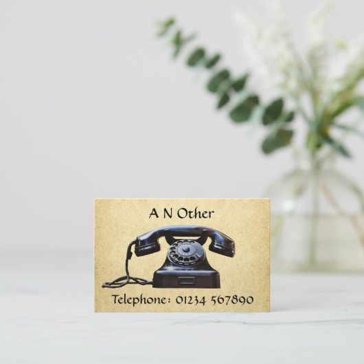 古い電話イメージ 名刺 (スタンド正面)