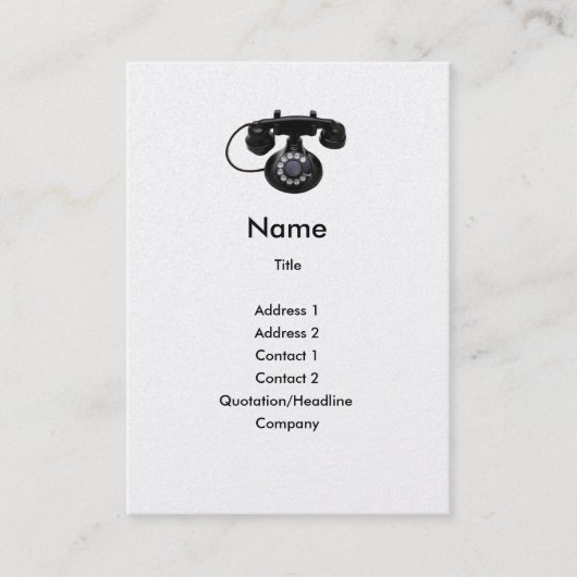 古い電話プロフィールカード 名刺 (正面)