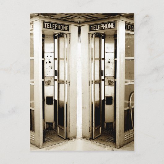 古い電話ボックスの写真 ポストカード (正面)