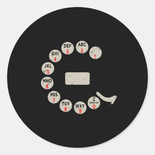 古い電話番号（ロータリー） ラウンドシール (正面)