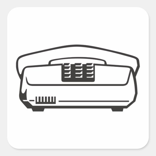 古い電話記号 スクエアシール (正面)