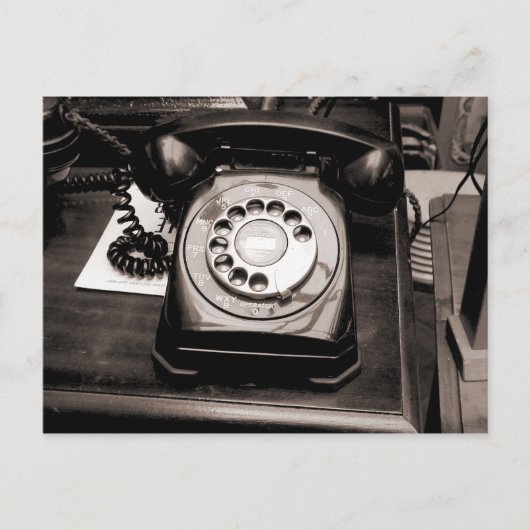 古い電話 ポストカード (正面)