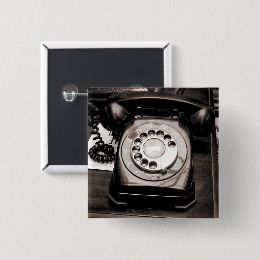 古い電話 缶バッジ (正面&裏面)