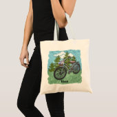 古い青い自転車 トートバッグ (正面(商品))