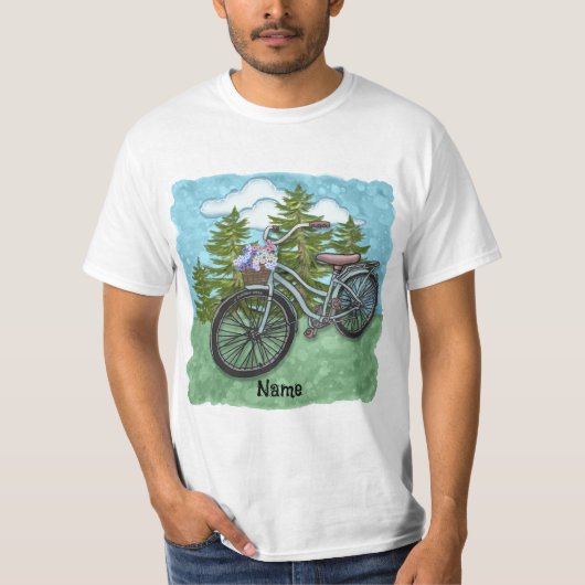 古い青い自転車 Tシャツ (正面)