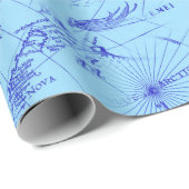 古い青海図船とコンパス ラッピングペーパー (ロールコーナー)