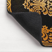 古い革表紙の黒および金ゴールド マウスパッド (コーナー)