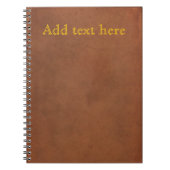 古い革表紙は、あなた自身の金ゴールドの文字を加えます ノートブック (正面)