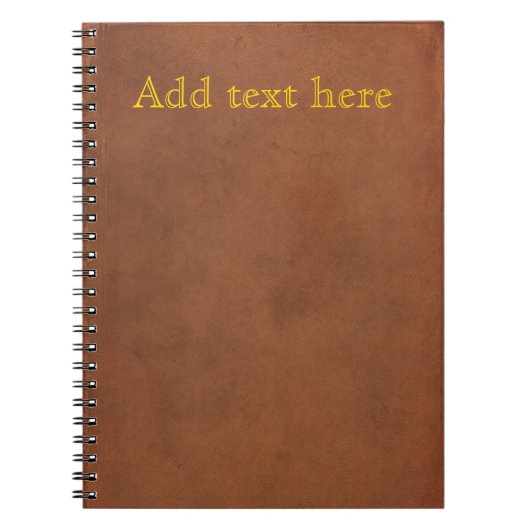 古い革表紙は、あなた自身の金ゴールドの文字を加えます ノートブック (正面)