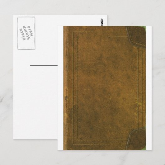 古い革表紙 ポストカード (正面/裏面)