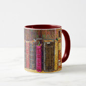 古い革製本マグ マグカップ (正面右)