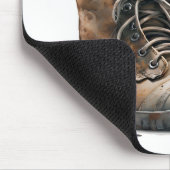 古い靴を履いた水彩子猫 マウスパッド (コーナー)