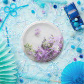 古い音楽にラベンダー色の花 ペーパープレート (パーティー)