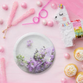 古い音楽にラベンダー色の花 ペーパープレート (パーティー)