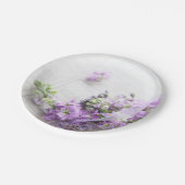 古い音楽にラベンダー色の花 ペーパープレート (アングル)
